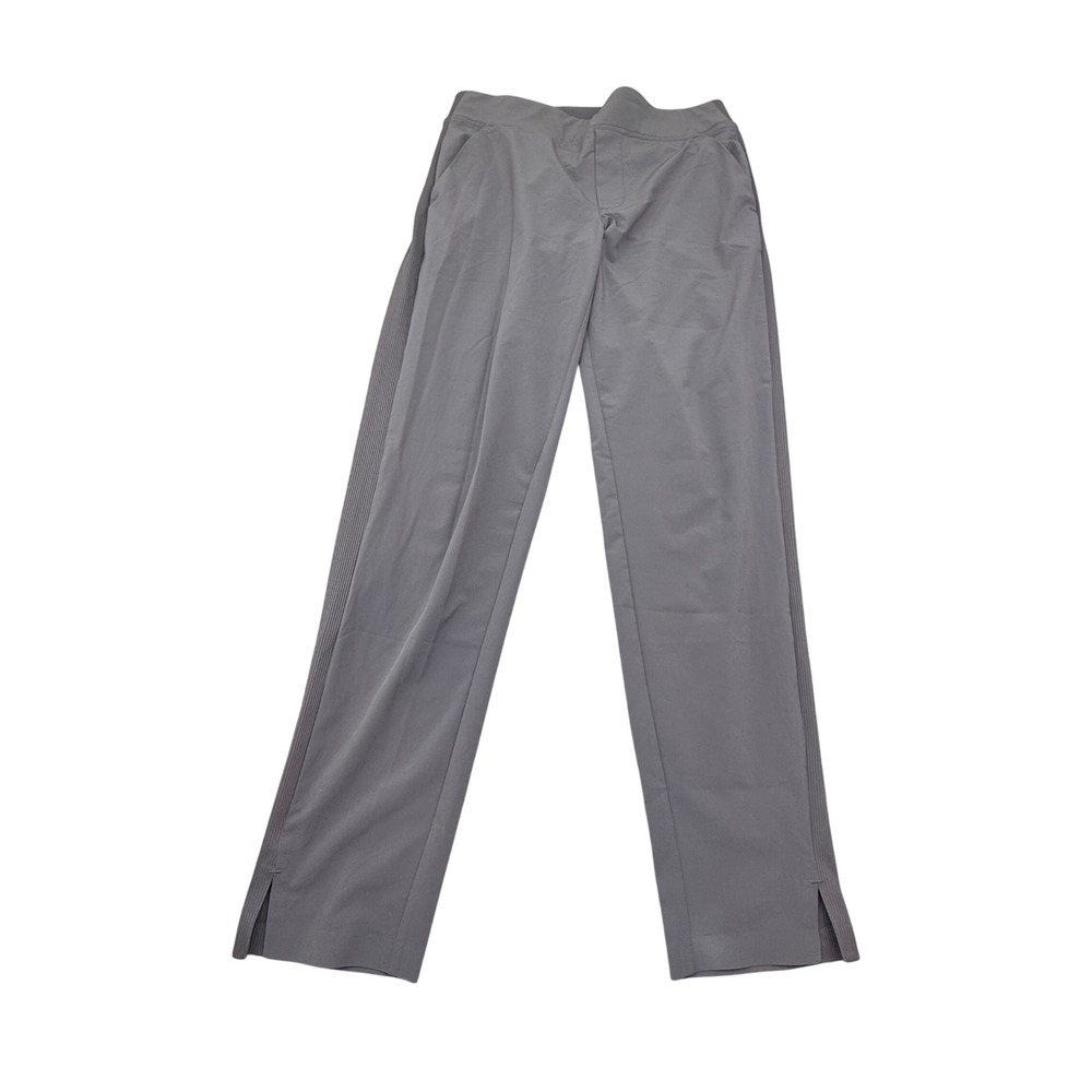 Athleta Womens Gray Ribbed Side Panel Straight Leg Active Travel Pants Size S